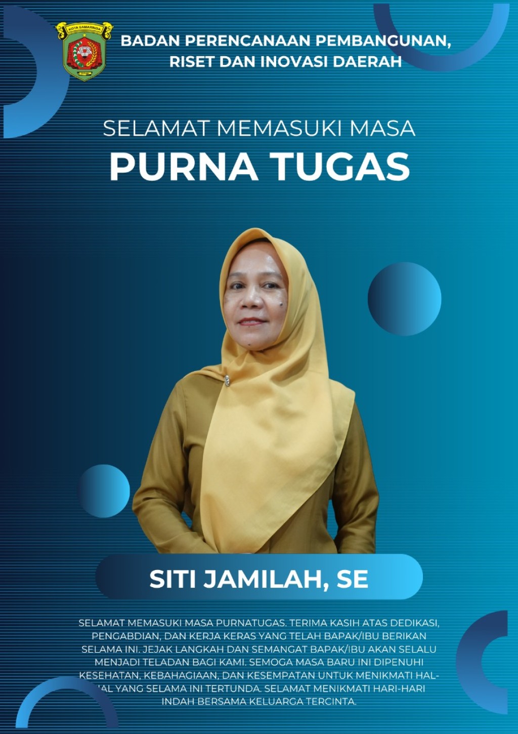 BAPPERIDA Samarinda Lepas Purna Tugas Siti Jamilah, SE dengan Penuh Apresiasi