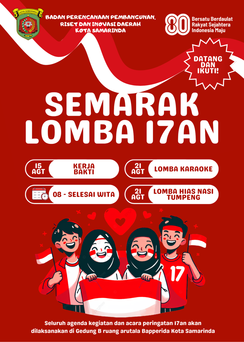 Semarak Lomba 17an Bapperida Kota Samarinda Meriahkan HUT ke-80 RI