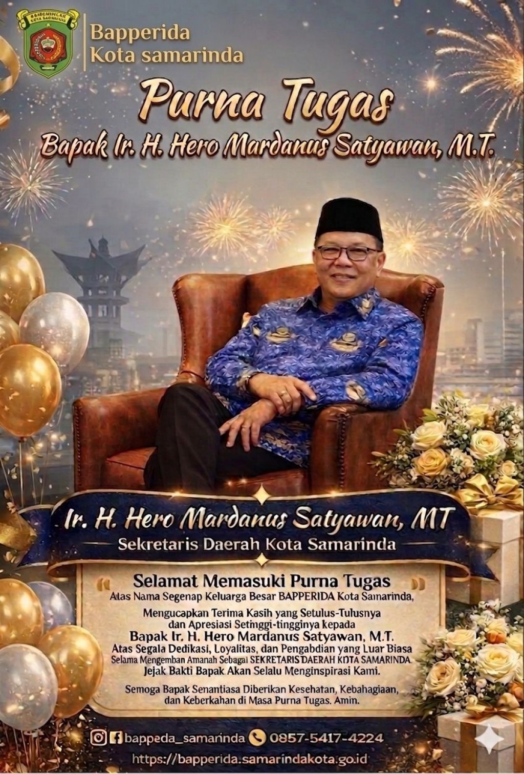 Selamat memasuki masa purna tugas, Bapak Ir. H. Hero Mardanus Satyawan, M.T.